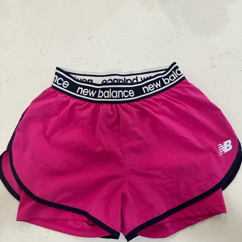 New Balance Pink Athletic Shorts with Elastic Waistband